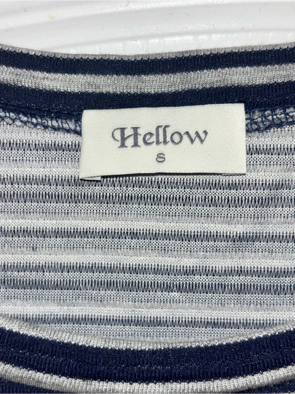 Hellow Navy White Striped Pocket T-Shirt Dress Size Small NWOT Made in USA - Picture 4 of 7
